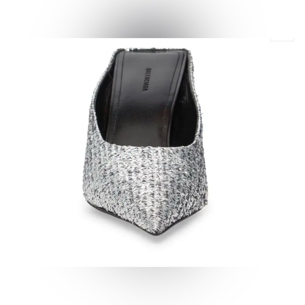 NWOB BALENCIAGA Silver Titanium Knife Mules size 37.5 - Picture 4 of 11